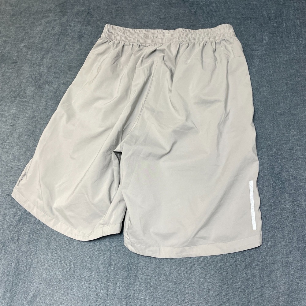 Adidas Training Shorts Men 27 Gray Logo Elastic Waist Running Sports Performance - Picture 7 of 8